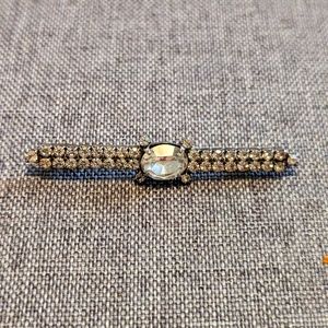 Vintage Art Deco Style Crystal Rhinestone Brooch